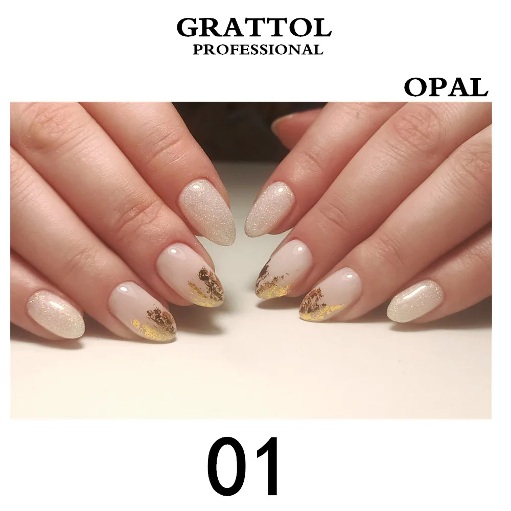 GRATTOL Professional UV LED 9ml Opal 01 Silver Glitter Soak Off Nail UV Gel ART Nail Polish Gel Varnish Semi Permanent Vernis
GRATTOL Professional UV LED 9ml Opal 01 Silver Glitter Soak Off Nail UV Gel ART Nail Polish Gel Varnish Semi Permanent Vernis