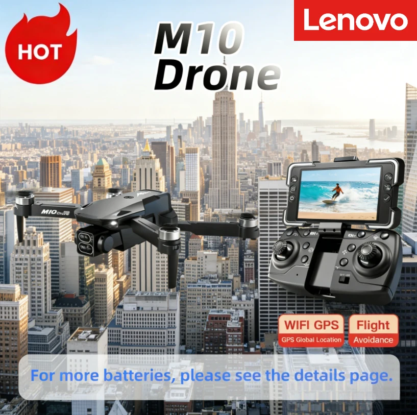 Lenovo M10 Drone professional 8K HD dual camera Brushless motor With Screen RC 5G WIFI Obstacle Avoidance Quadcopter Toys
Lenovo M10 Drone professional 8K HD dual camera Brushless motor With Screen RC 5G WIFI Obstacle Avoidance Quadcopter Toys