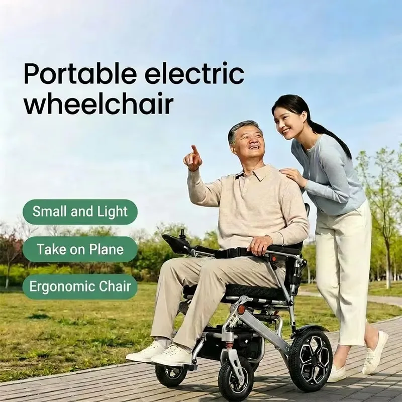 Take on Plane Travel All Terrain Aluminum Alloy Quick Folding Lightweight Fully Automatic Smart Power Electric Wheelchair
Take on Plane Travel All Terrain Aluminum Alloy Quick Folding Lightweight Fully Automatic Smart Power Electric Wheelchair