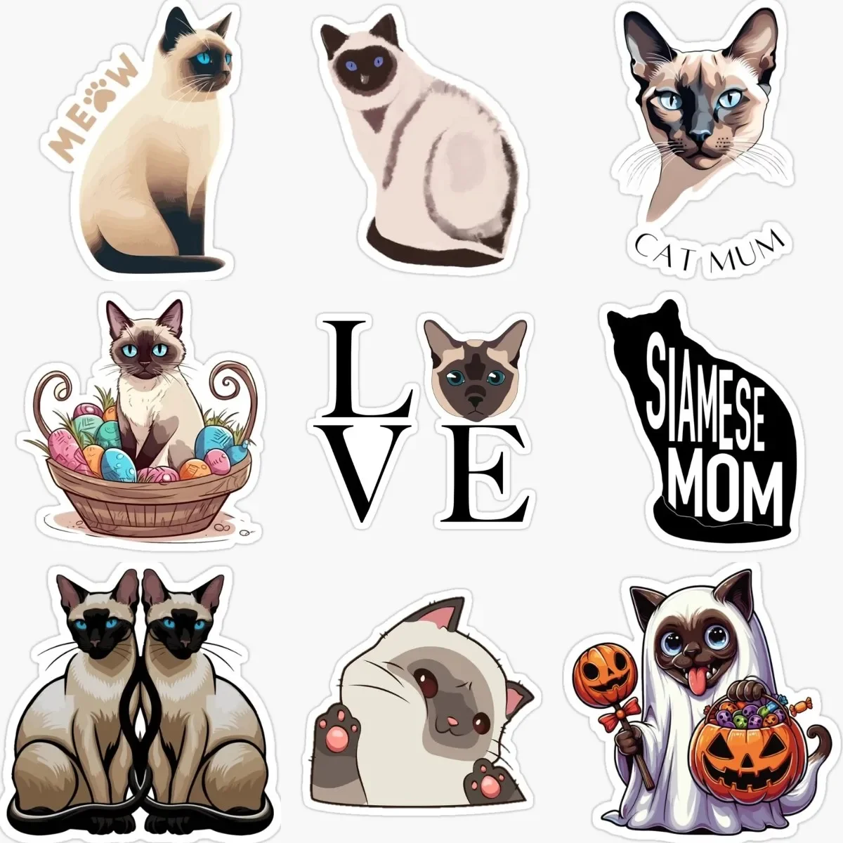 Cute Siamese Cat Pets Creative PVC Sticker Decorate for Car Fridge Door Wall Van Bicycle Window Decal Accessories
Cute Siamese Cat Pets Creative PVC Sticker Decorate for Car Fridge Door Wall Van Bicycle Window Decal Accessories