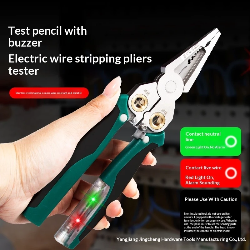 Stainless Steel Multi-Functional Electrical Tester Stripping Pliers, Electrician'S Special Cable Stripping Shears, Wire Winding
Stainless Steel Multi-Functional Electrical Tester Stripping Pliers, Electrician'S Special Cable Stripping Shears, Wire Winding