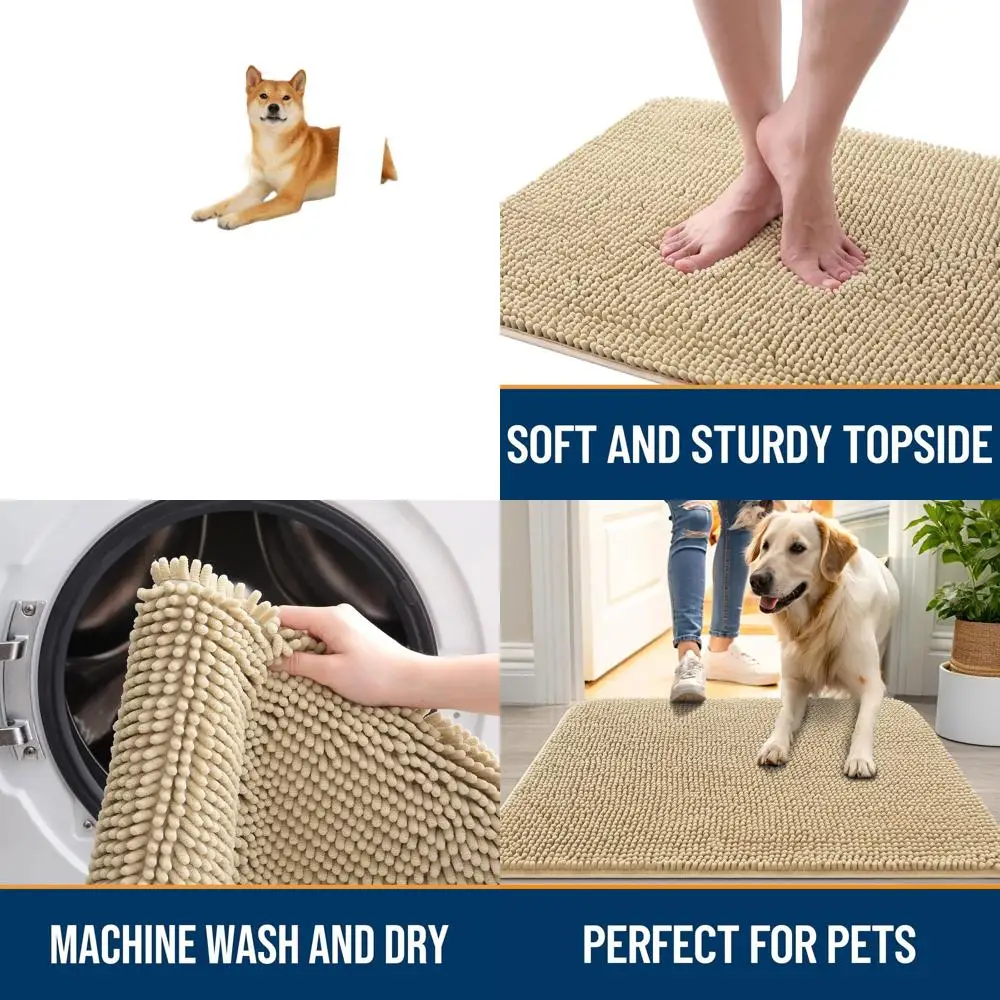 Pet Door Mat, 50x30cm, Non-Slip, Washable, Absorbent for Muddy Paws, Quick-Dry Chenille, Beige
Pet Door Mat, 50x30cm, Non-Slip, Washable, Absorbent for Muddy Paws, Quick-Dry Chenille, Beige