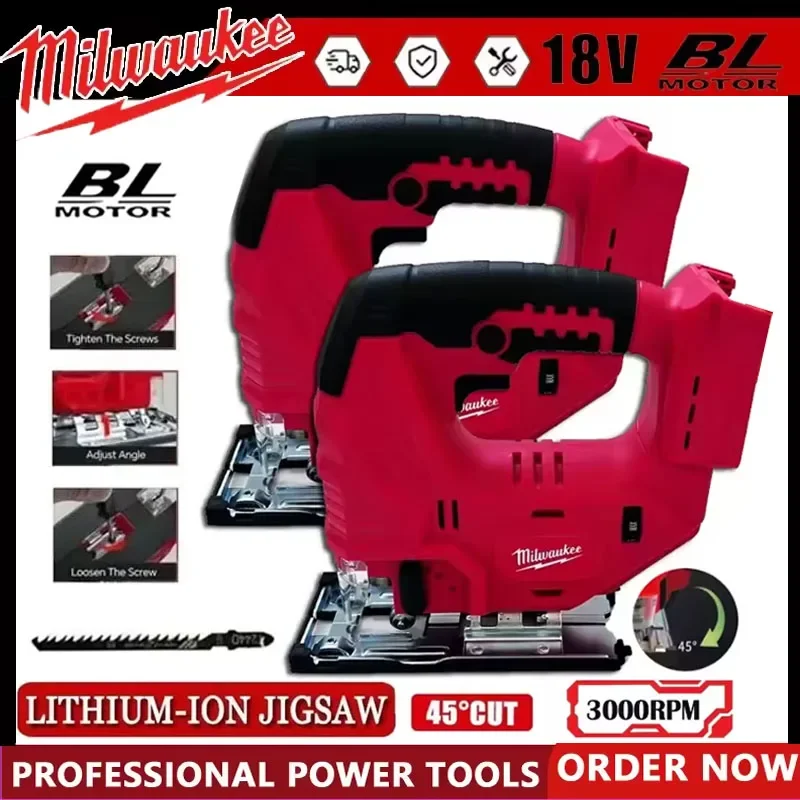 Бесщеточный лобзик Milwaukee 18В/20В с углом реза 0-45°, 3 режима орбитального хода, электроинструмент для деревообработки с аккумулятором
Бесщеточный лобзик Milwaukee 18В/20В с углом реза 0-45°, 3 режима орбитального хода, электроинструмент для деревообработки с аккумулятором