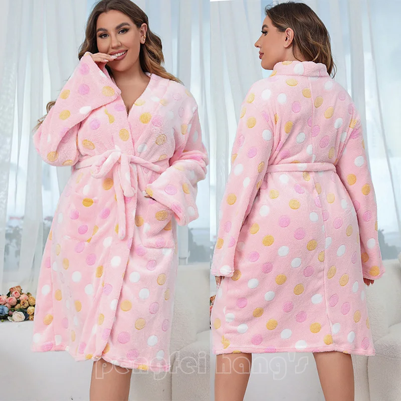 Plus Size 5Xl Flannel Bathrobe for Women Warm Nightgown Thicken Kimono Robe Gown Print Sleepwear Coral Velvet Nightwear Homewear
Plus Size 5Xl Flannel Bathrobe for Women Warm Nightgown Thicken Kimono Robe Gown Print Sleepwear Coral Velvet Nightwear Homewear