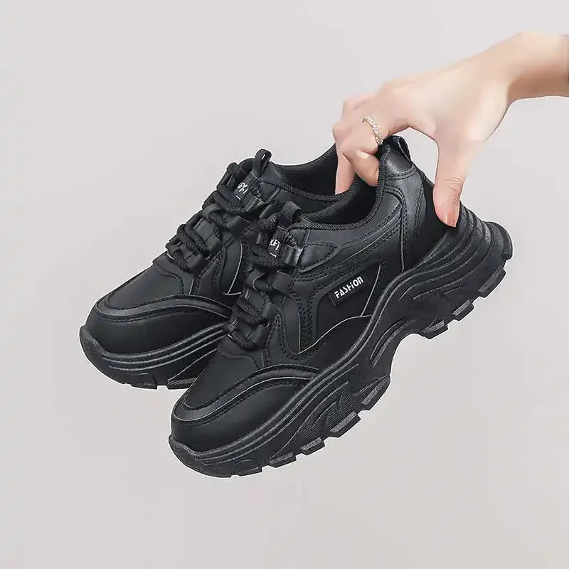 Round Foot Thick Sole Spring Boots Woman Tennis Shoes For Women Brand Women's Black Sneakers Sports Popular Goods All Brand
Round Foot Thick Sole Spring Boots Woman Tennis Shoes For Women Brand Women's Black Sneakers Sports Popular Goods All Brand