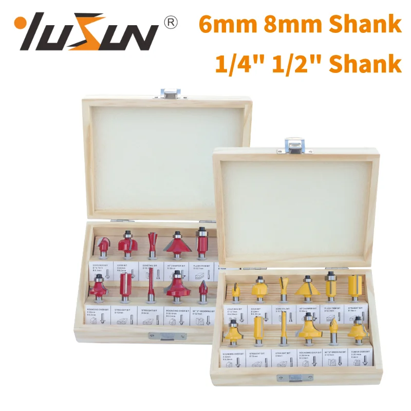 YUSUN 12pcs Router Bit Sets Trimming Straight Carbide Tungsten Cutters Woodworking Milling Cutter For Wood Bit Face Mill Tools
YUSUN 12pcs Router Bit Sets Trimming Straight Carbide Tungsten Cutters Woodworking Milling Cutter For Wood Bit Face Mill Tools