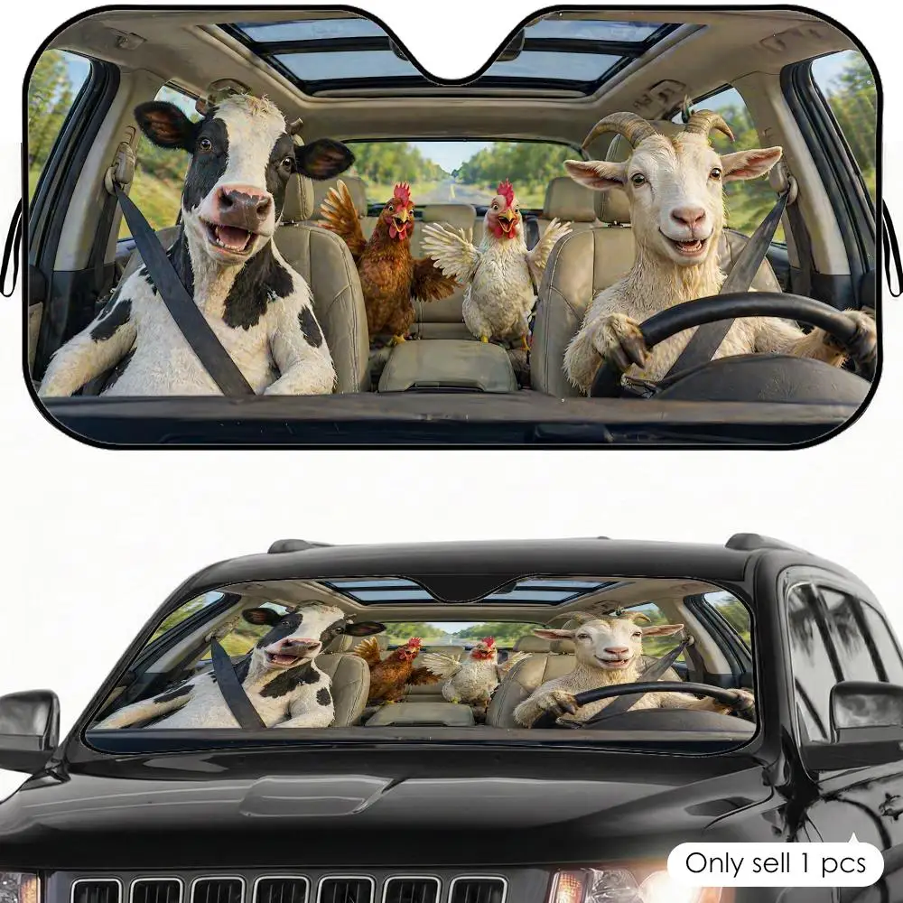 Funny Cow Chicken Goat Sun Visor Car Windshield Sunshade UV Protection Reflective Foldable Heat Insulation Cover
Funny Cow Chicken Goat Sun Visor Car Windshield Sunshade UV Protection Reflective Foldable Heat Insulation Cover