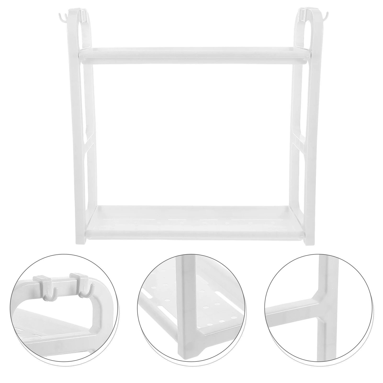 2 Tier Countertop Storage Rack for Kitchen Bathroom Organizer with Hooks White Sturdy PP Material Table Shelf Space Saving
2 Tier Countertop Storage Rack for Kitchen Bathroom Organizer with Hooks White Sturdy PP Material Table Shelf Space Saving