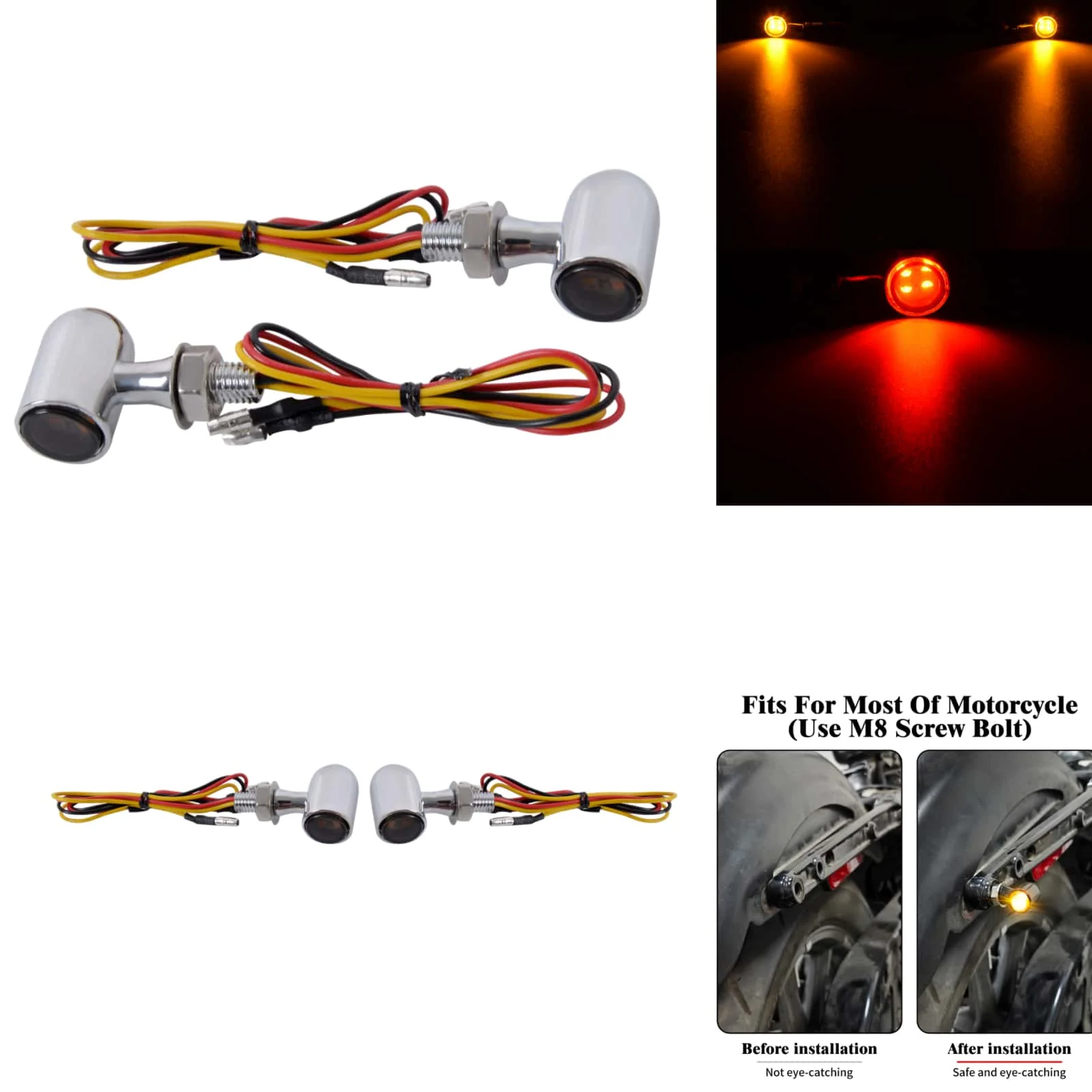 Universal Motorcycle Turn Signal Rear Brake LED Light Bullet Front Blinker Indicator For Harley Sporster Softail Touring Dyna
Universal Motorcycle Turn Signal Rear Brake LED Light Bullet Front Blinker Indicator For Harley Sporster Softail Touring Dyna