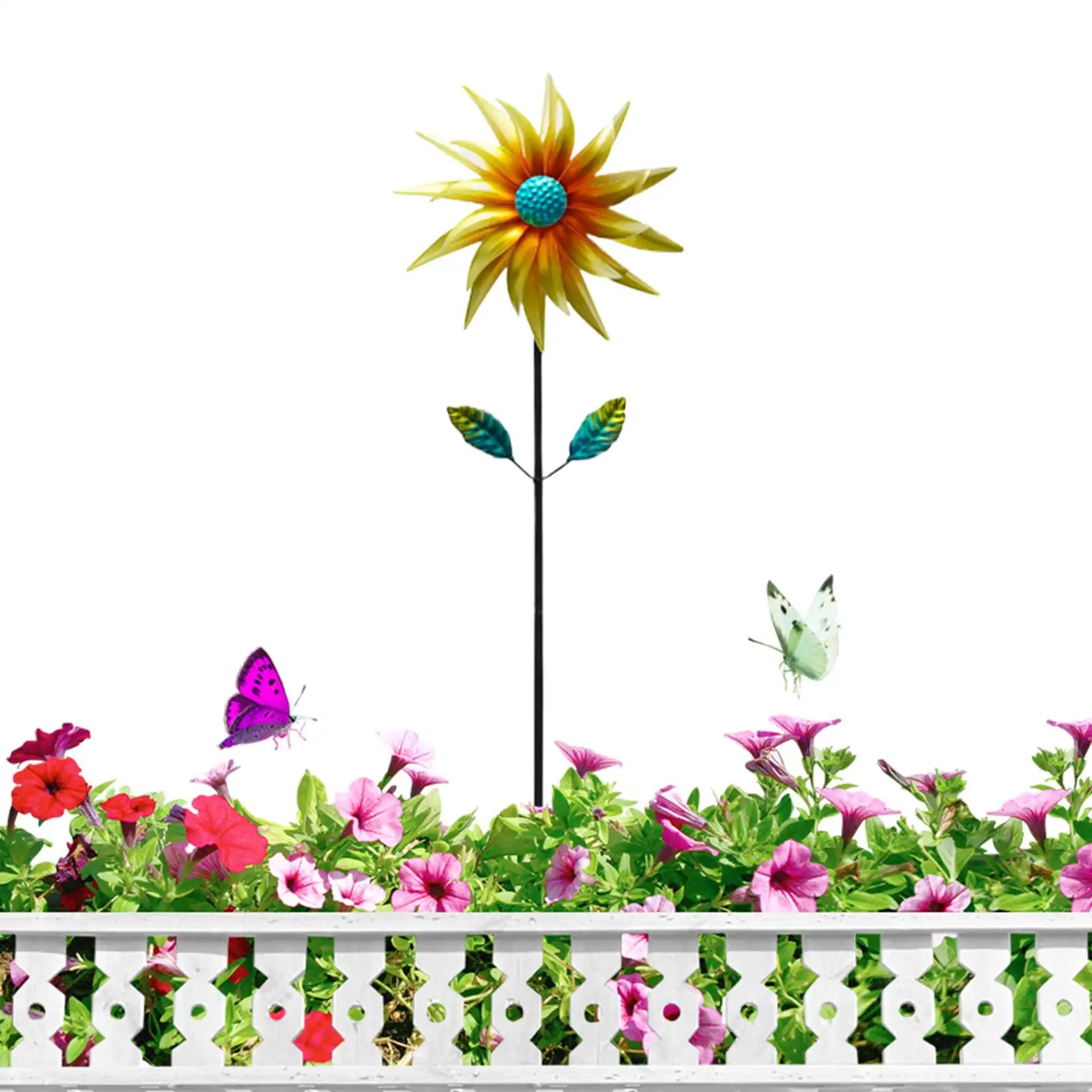 Yard Windmill Metal Flower Weatherproof Pinwheels Garden Wind Spinners Outdoor Decor For Porch Lawn Pathway Walkway Landscape
Yard Windmill Metal Flower Weatherproof Pinwheels Garden Wind Spinners Outdoor Decor For Porch Lawn Pathway Walkway Landscape