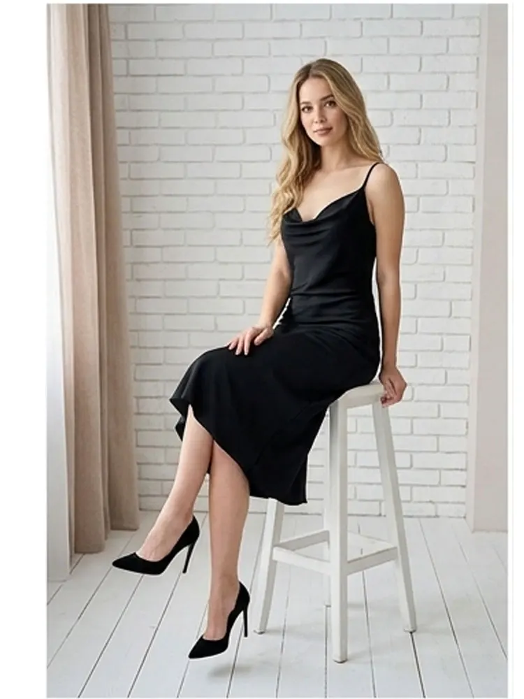 Black Long Nightgown Cowl Neckline Satin Sleepwear Bridal Lingerie Slip Dress Honeymoon Silky Dress Wedding Nightdress for Women
Black Long Nightgown Cowl Neckline Satin Sleepwear Bridal Lingerie Slip Dress Honeymoon Silky Dress Wedding Nightdress for Women