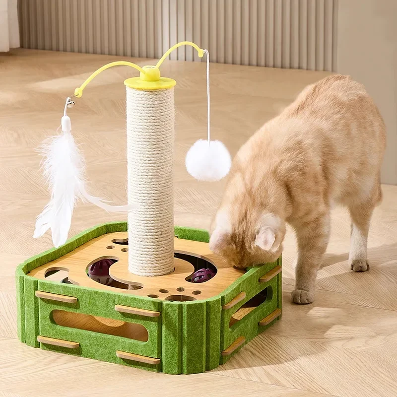 Interactive Cat Toy Maze Box, Self-Play Boredom Buster with Chew-Resistant Scratch Post, Non-Shedding Puzzle Hideout for Indoor
Interactive Cat Toy Maze Box, Self-Play Boredom Buster with Chew-Resistant Scratch Post, Non-Shedding Puzzle Hideout for Indoor