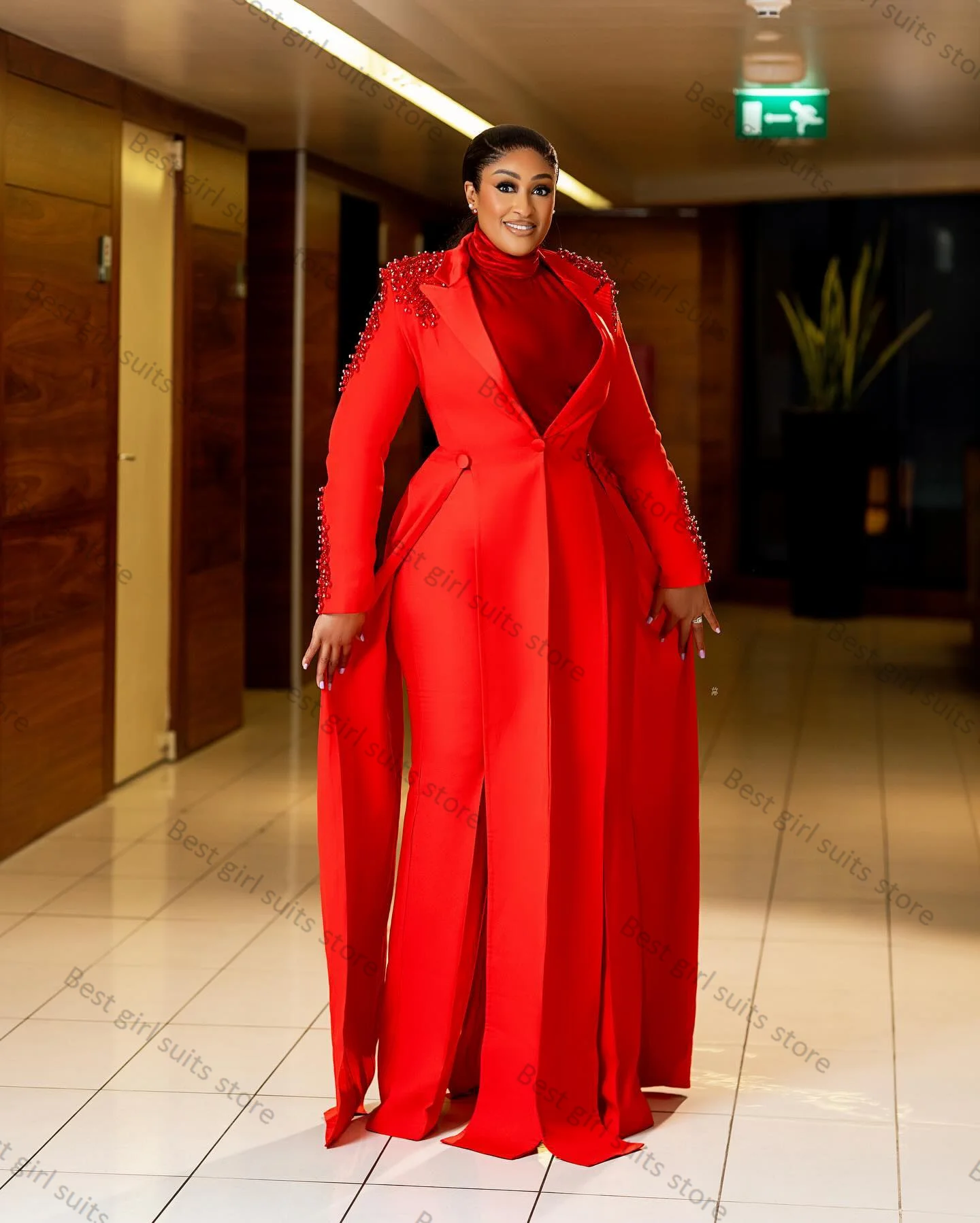 Red Long Women Suit Pants Set 2 Piece Crystals Blazer+Trousers Cotton Formal Office Jacket Customized Female Wedding Prom Coat
Red Long Women Suit Pants Set 2 Piece Crystals Blazer+Trousers Cotton Formal Office Jacket Customized Female Wedding Prom Coat