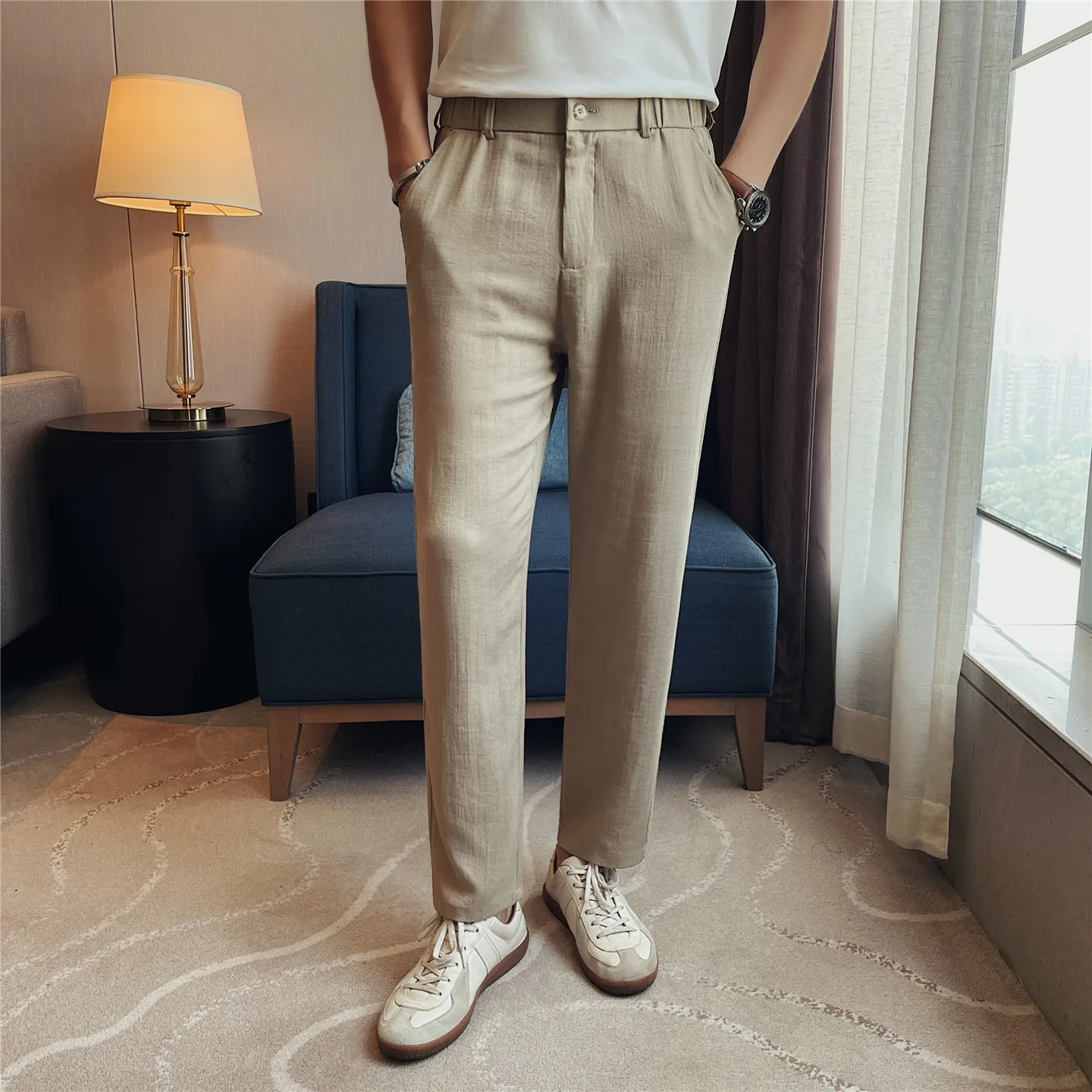 Men's Old Money Style Linen Blend Cropped Trousers – Breathable, Lightweight & Wrinkle-Resistant Straight-Leg Pants for Summer
Men's Old Money Style Linen Blend Cropped Trousers – Breathable, Lightweight & Wrinkle-Resistant Straight-Leg Pants for Summer