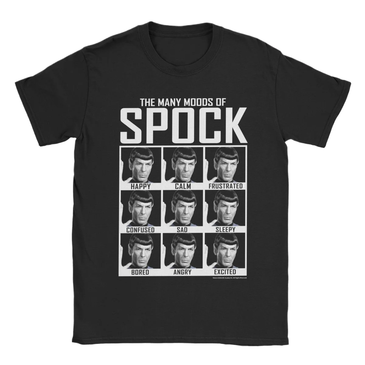 Футболка Treks Moods of Spock, большие мужские и женские хлопковые топы с короткими рукавами и портретом звезды, мужская одежда большого размера, футболка с круглым вырезом 
Футболка Treks Moods of Spock, большие мужские и женские хлопковые топы с короткими рукавами и портретом звезды, мужская одежда большого размера, футболка с круглым вырезом