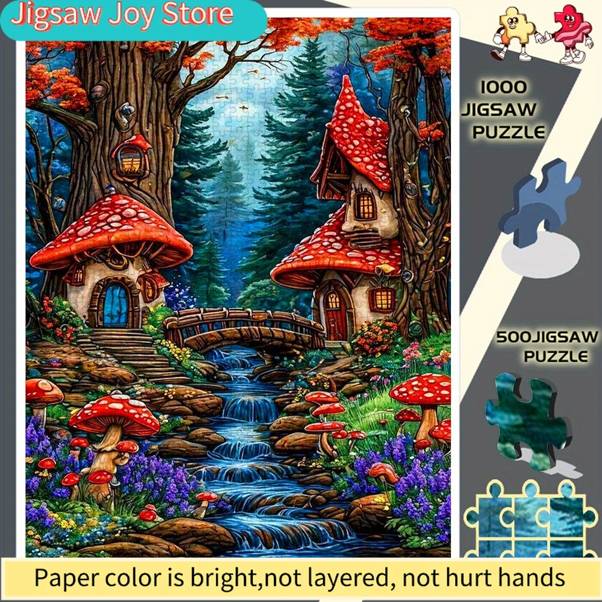 Mushroom House Forest Stream Fairy Tale Fantasy Landscape Frameless DIY Paper Jigsaw - Educational, Interactive & Creative Hi
Mushroom House Forest Stream Fairy Tale Fantasy Landscape Frameless DIY Paper Jigsaw - Educational, Interactive & Creative Hi
