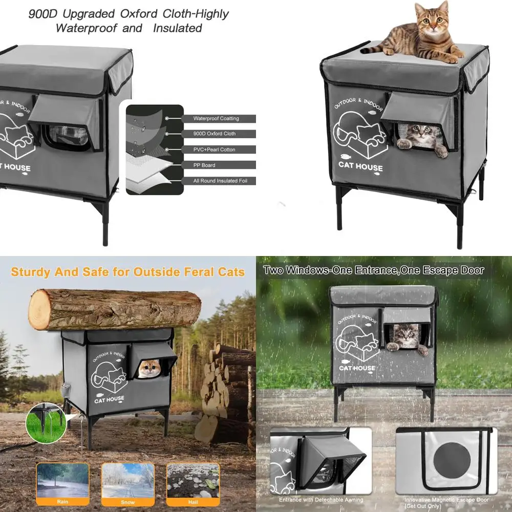 Серый всепогодный утепленный уличный домик для кошек с дверцей для эвакуации для диких кошек
Серый всепогодный утепленный уличный домик для кошек с дверцей для эвакуации для диких кошек