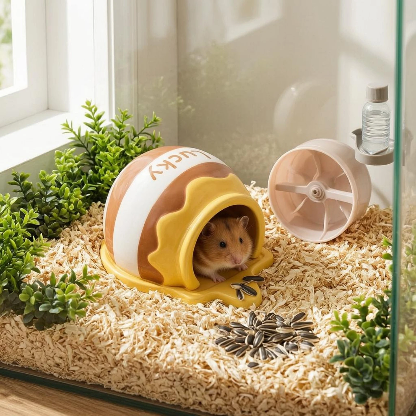 Tipped-over Pot Hideout Smooth Honey Pot Hideout Honey Shaped Hamster House Easy to Clean Animal Shelter Safe Material
Tipped-over Pot Hideout Smooth Honey Pot Hideout Honey Shaped Hamster House Easy to Clean Animal Shelter Safe Material