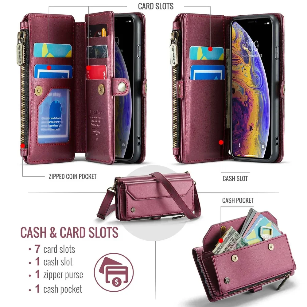 Flip Leather Case For Apple iPhone XS MAX Cover Multi-Functional Stylish AppearanceShoulder Bags
Flip Leather Case For Apple iPhone XS MAX Cover Multi-Functional Stylish AppearanceShoulder Bags