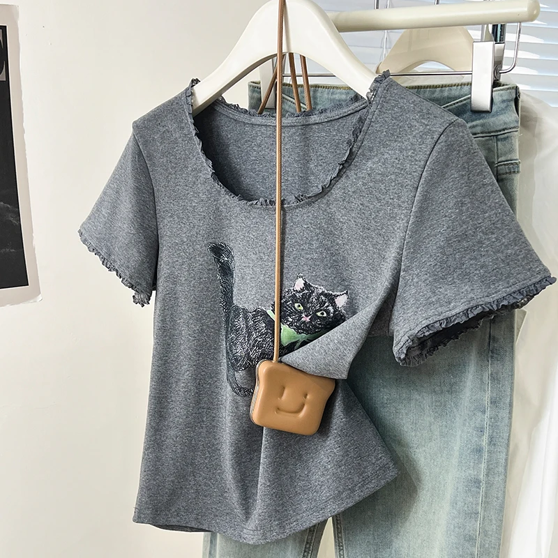 Fashion Short-sleeved T-shirt For Women Summer New Design Niche Loose Simple T-shirt Casual Versatile Tops
Fashion Short-sleeved T-shirt For Women Summer New Design Niche Loose Simple T-shirt Casual Versatile Tops