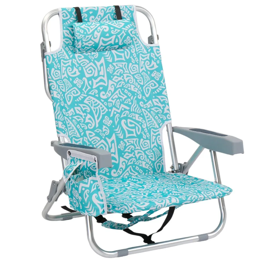 1 PCS Aluminum Beach Chair, 8.5 Inch Seat Height Teal Tribal Pattern, Adjustable Folding Chair with Headrest, Shoulder Strap, 2
1 PCS Aluminum Beach Chair, 8.5 Inch Seat Height Teal Tribal Pattern, Adjustable Folding Chair with Headrest, Shoulder Strap, 2