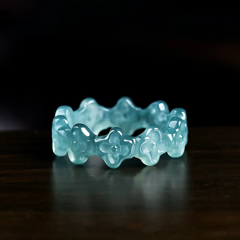 Natural Burmese Jadeite Clover Ring Accessories Carved Luxury Charm Gemstone Designer Real Jade Fashion Jewelry Gifts for Women
Natural Burmese Jadeite Clover Ring Accessories Carved Luxury Charm Gemstone Designer Real Jade Fashion Jewelry Gifts for Women