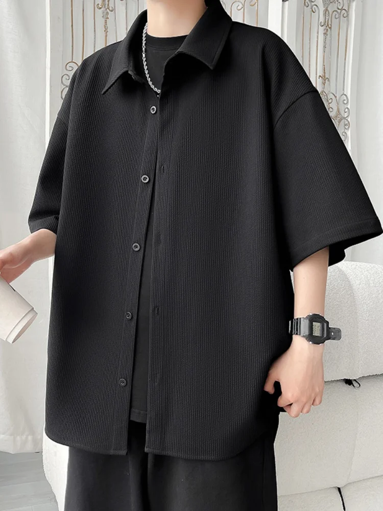 Black Loose Fit Summer Shirt for Men Thin Short Sleeve Casual Style Button down Collar Classic Slimming Top Youth Fashion
Black Loose Fit Summer Shirt for Men Thin Short Sleeve Casual Style Button down Collar Classic Slimming Top Youth Fashion
