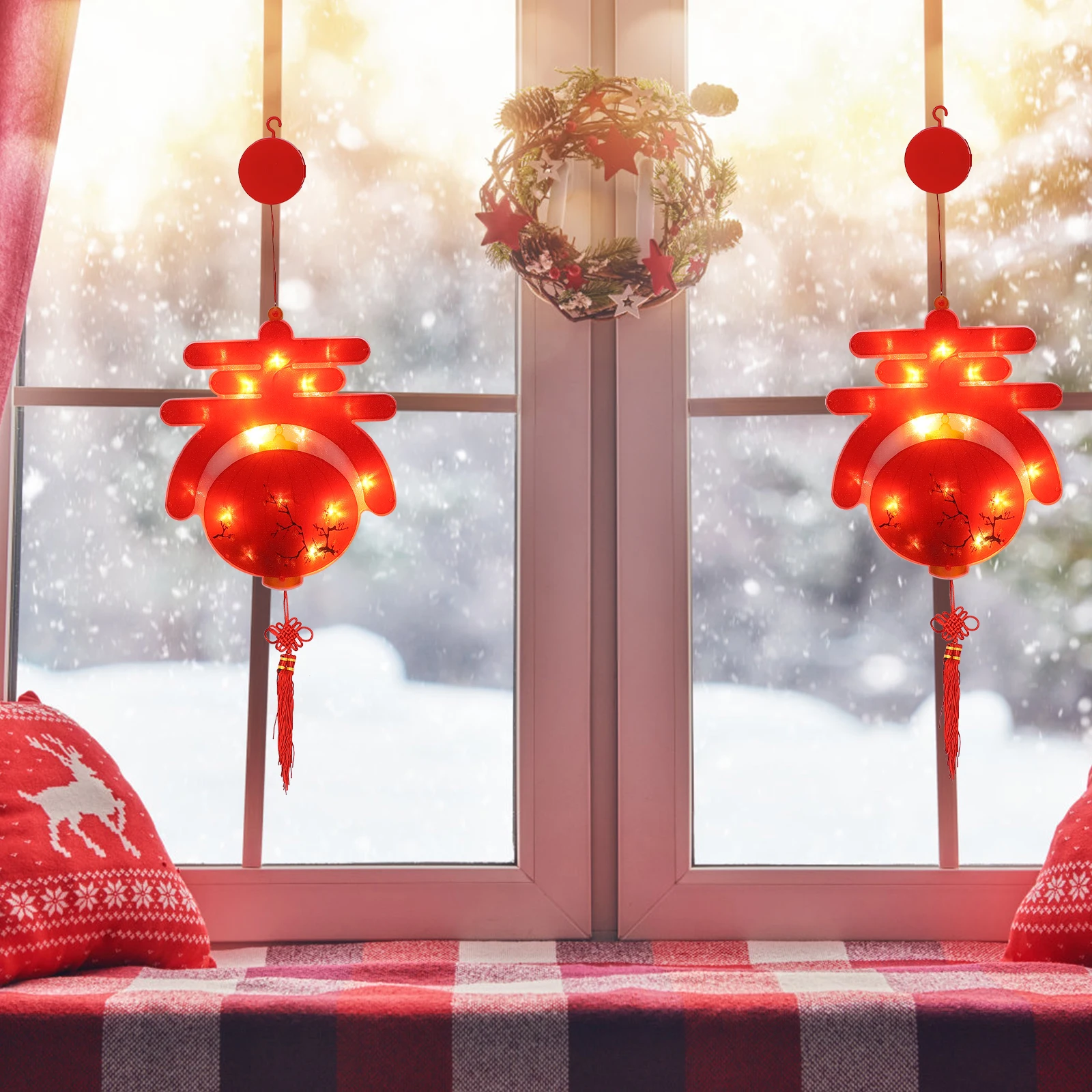 New Year Decorative Lamp Red Spring Suction Cup Light PVC Window Hanging LED Party Home Office Hotel Bar Garden Supplies
New Year Decorative Lamp Red Spring Suction Cup Light PVC Window Hanging LED Party Home Office Hotel Bar Garden Supplies