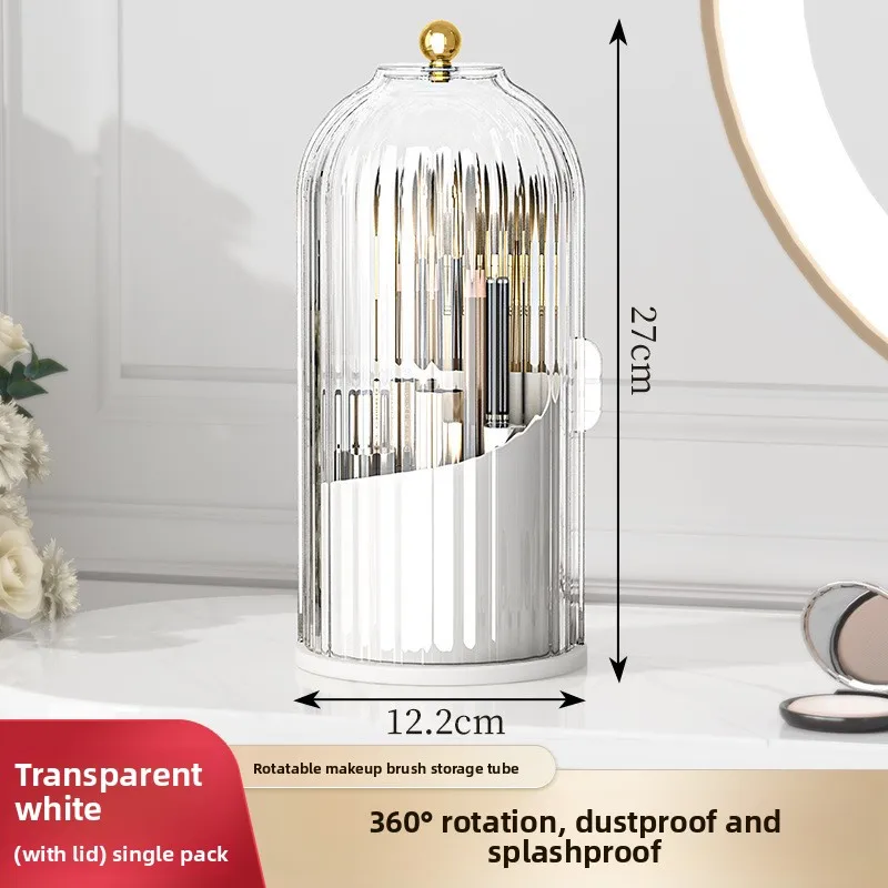 Birdcage Pen Holder Desktop Organizer Rotating Makeup Brush Cosmetic Storage Box with Dust Cover Compartments Vanity
Birdcage Pen Holder Desktop Organizer Rotating Makeup Brush Cosmetic Storage Box with Dust Cover Compartments Vanity