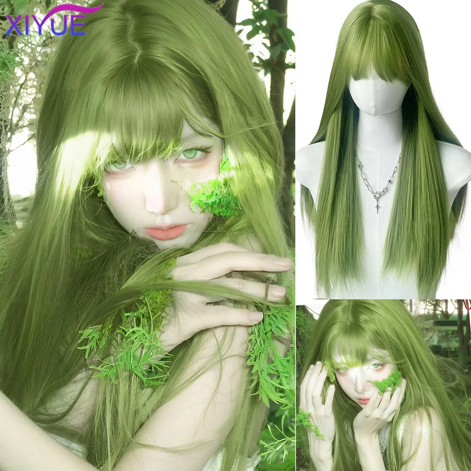 XY Synthetic Cosplay Wig With Bangs Synthetic Straight Hair 20 Inch Long Heat-Resistant Fruit Green Wig For Women
XY Synthetic Cosplay Wig With Bangs Synthetic Straight Hair 20 Inch Long Heat-Resistant Fruit Green Wig For Women