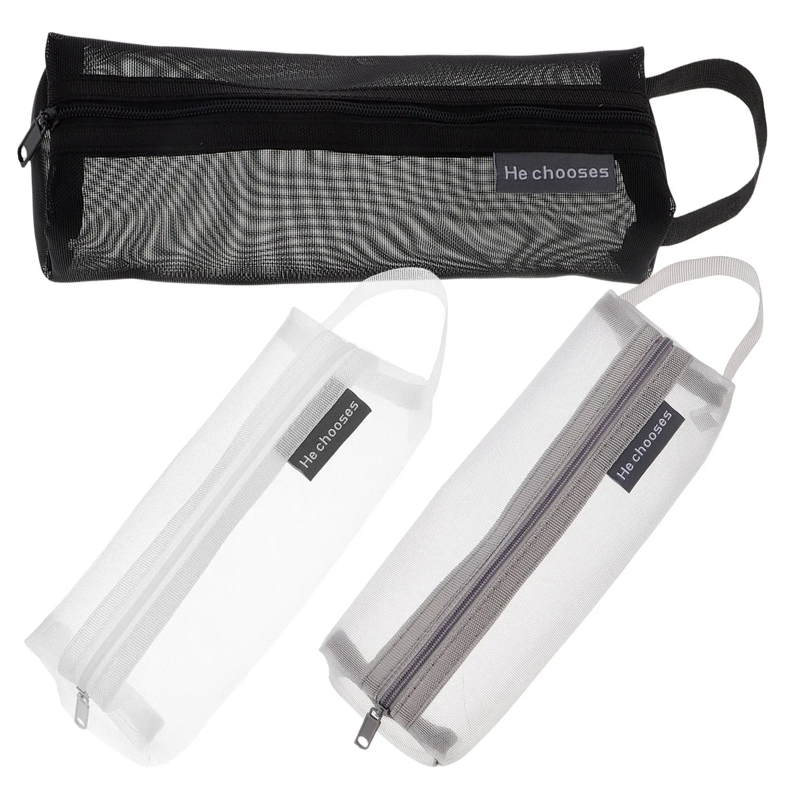 3pcs Stationery Large Capacity Transparent Mesh Pencil Case Zipper Bag Black White Gray School Mesh Pencil Pouch Office
3pcs Stationery Large Capacity Transparent Mesh Pencil Case Zipper Bag Black White Gray School Mesh Pencil Pouch Office
