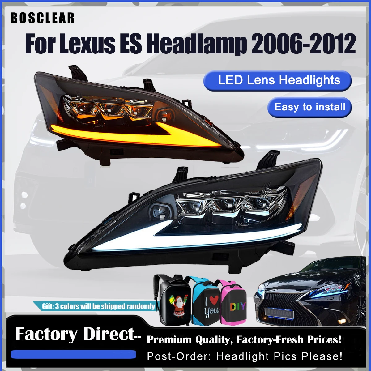 Светодиодные фары в сборе для Lexus ES240 ES300, фары 2006-2012, указатель поворота, дальний свет, линза проектора «ангельский глаз», автомобильные аксессуары
Светодиодные фары в сборе для Lexus ES240 ES300, фары 2006-2012, указатель поворота, дальний свет, линза проектора «ангельский глаз», автомобильные аксессуары