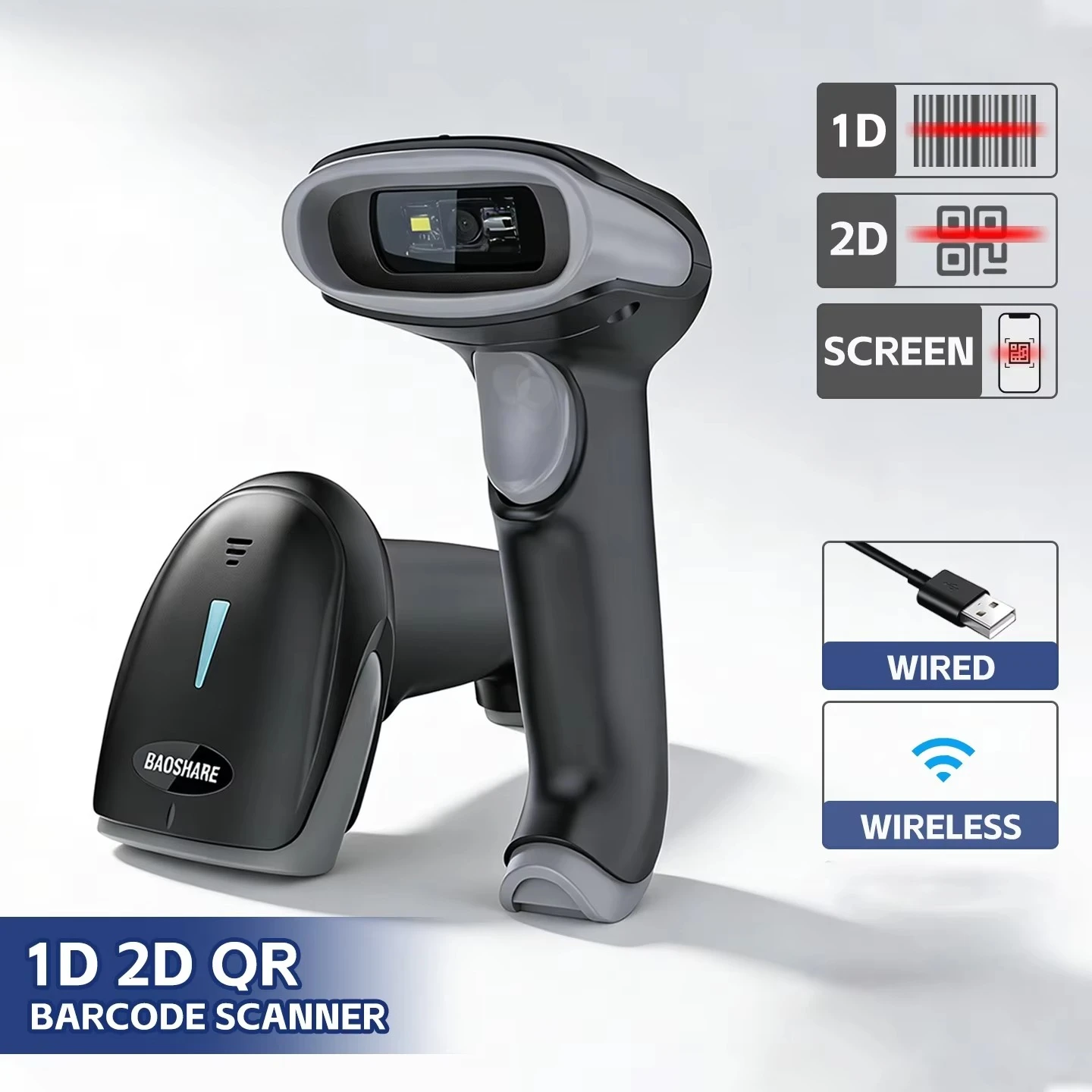 USB Wireless for 2.4G Barcode Scanner CMOS Light Source 1D/2D QR Code Reader for Windows Android Linux IOS Systems Stock
USB Wireless for 2.4G Barcode Scanner CMOS Light Source 1D/2D QR Code Reader for Windows Android Linux IOS Systems Stock