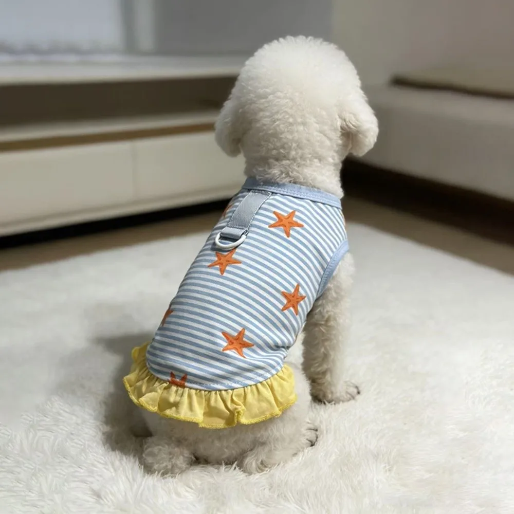 Starfish Pattern Dog Striped Dress Cozy Lightweight Dog Vest Skirt with D-ring Breathable Puppy Sleeveless Clothes Casual Outfit
Starfish Pattern Dog Striped Dress Cozy Lightweight Dog Vest Skirt with D-ring Breathable Puppy Sleeveless Clothes Casual Outfit