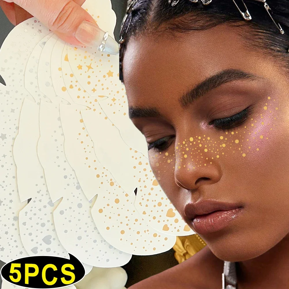 5PCS Glitter Skincare Freckles Face Tattoos Waterproof Glittering Star Freckle Stickers Lasting Bright Face Makeup Party Patch
5PCS Glitter Skincare Freckles Face Tattoos Waterproof Glittering Star Freckle Stickers Lasting Bright Face Makeup Party Patch