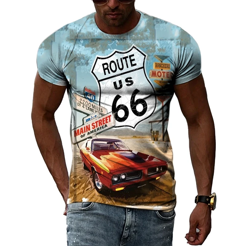 US Route 66 3D Printing T Shirt Man Summer O-Neck Short Sleeve Oversized Top Casual Tee Loose Streetwear Harajaku
US Route 66 3D Printing T Shirt Man Summer O-Neck Short Sleeve Oversized Top Casual Tee Loose Streetwear Harajaku