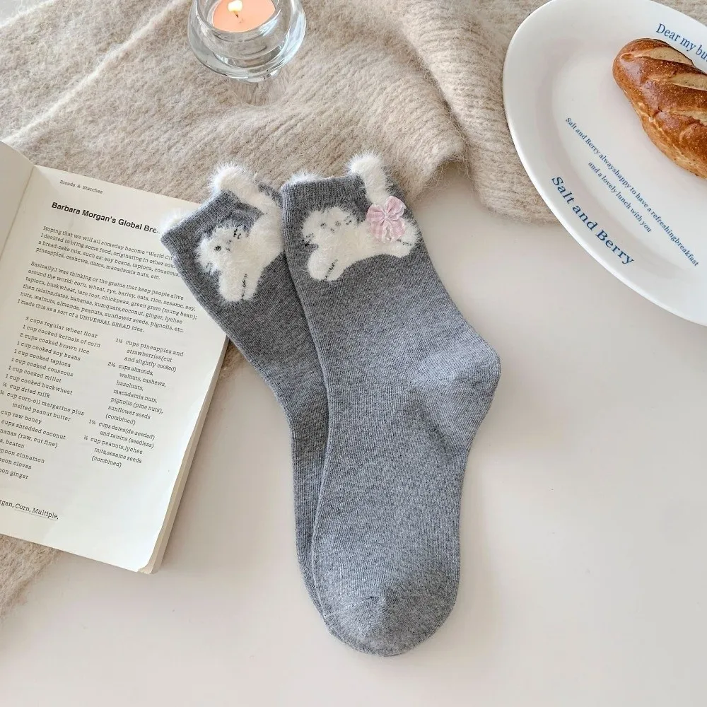 Новые милые носки с бантом и рисунком котенка, дышащие повседневные носки средней длины, впитывающие пот носки, осень-зима 
Новые милые носки с бантом и рисунком котенка, дышащие повседневные носки средней длины, впитывающие пот носки, осень-зима