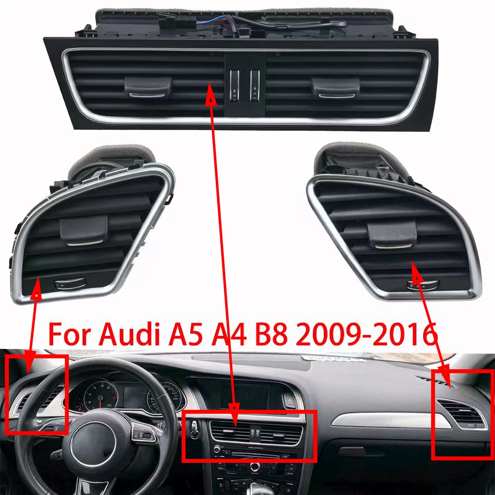 Applicable to the air outlets for Audi A4 LB8A5 including the instrument panel air outlet and the central air outlet 8KD820901
Applicable to the air outlets for Audi A4 LB8A5 including the instrument panel air outlet and the central air outlet 8KD820901