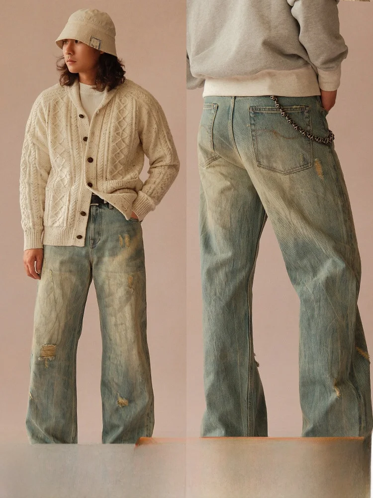 Джинсы VTG Series 65OZ Waed Nevada, широкие, свободного кроя, с узкими полосками, для повседневной носки, с эффектом потертости и грязи, с высокой талией, прямые, модель MBBCAR
Джинсы VTG Series 65OZ Waed Nevada, широкие, свободного кроя, с узкими полосками, для повседневной носки, с эффектом потертости и грязи, с высокой талией, прямые, модель MBBCAR