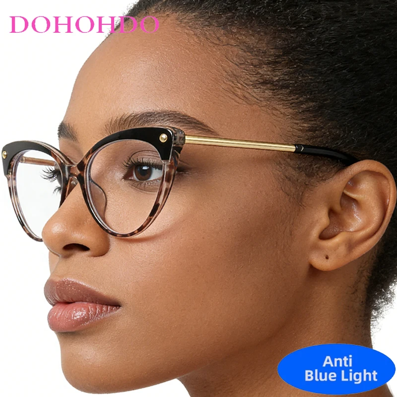 Metal Cat Eye Rivet TR90 Blue Light Blocking Glasses Women Men Trend Brand Designer Optical Computer Eye Protection Spectacle
Metal Cat Eye Rivet TR90 Blue Light Blocking Glasses Women Men Trend Brand Designer Optical Computer Eye Protection Spectacle
