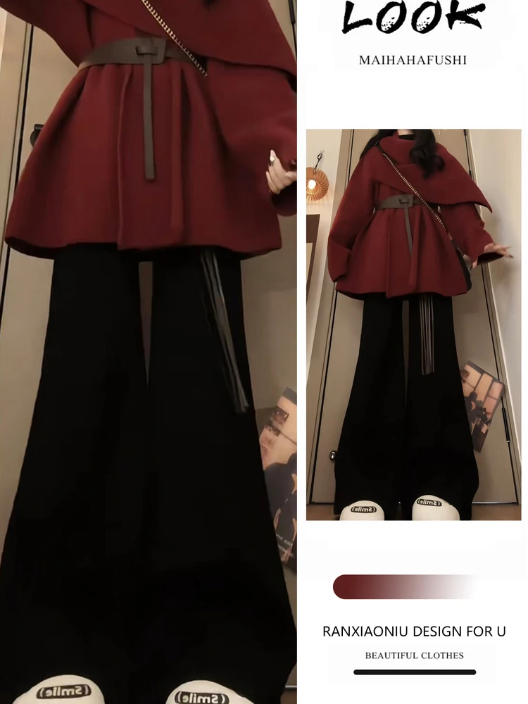 Red Zodiac Year Set Women's Spring Lazy Sle Loose Waist Slim Fit Large Collar Denim Jaet Two Piece Set High Waist Long Pants
Red Zodiac Year Set Women's Spring Lazy Sle Loose Waist Slim Fit Large Collar Denim Jaet Two Piece Set High Waist Long Pants