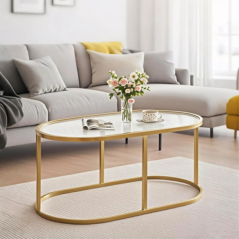 Oval Table Center Table with Ribbed Glass Top and Sturdy Metal Frame,Modern Glass Accent Tables for Bedroom Home Office
Oval Table Center Table with Ribbed Glass Top and Sturdy Metal Frame,Modern Glass Accent Tables for Bedroom Home Office
