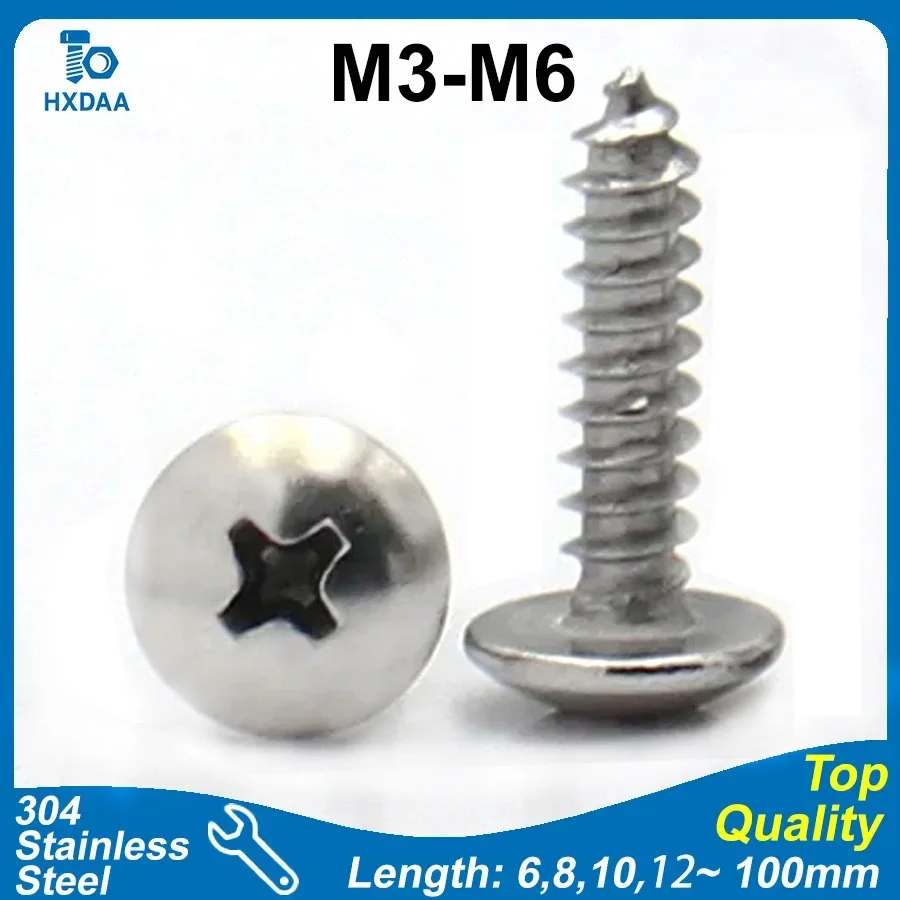 20-55 шт. саморезов с широкой плоской головкой M3, M3.5, M4, M5, M6 из нержавеющей стали 304, с крестообразным шлицем Phillips, для металла и дерева
20-55 шт. саморезов с широкой плоской головкой M3, M3.5, M4, M5, M6 из нержавеющей стали 304, с крестообразным шлицем Phillips, для металла и дерева