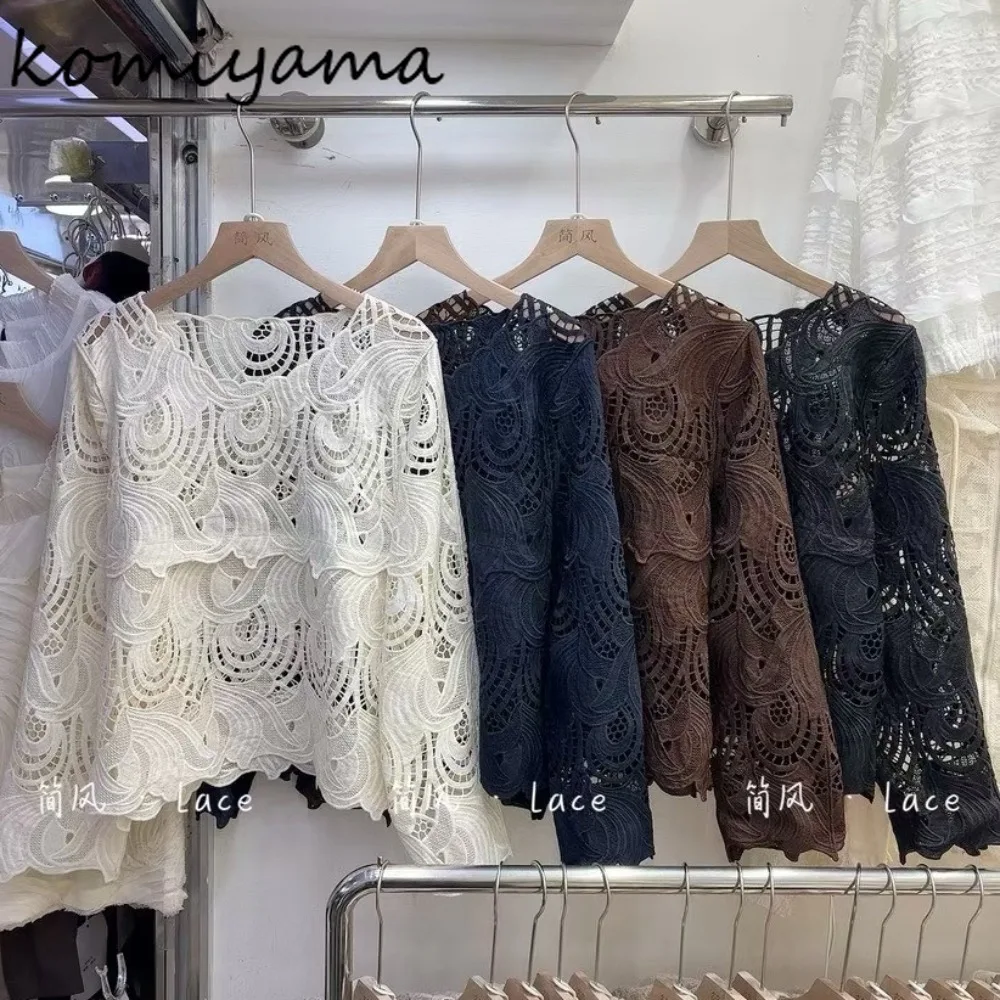 Embroidery Hollow Out Lace Woman 2025 Shirts & Blouses Autumn New O-neck Blusas Ropa De Mujer Long Sleeve Camisas Clothing
Embroidery Hollow Out Lace Woman 2025 Shirts & Blouses Autumn New O-neck Blusas Ropa De Mujer Long Sleeve Camisas Clothing