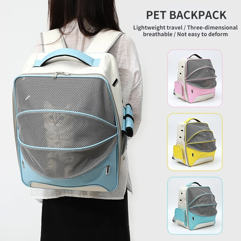 Dog bag cat bag backpack go out portable cat bag large cat bag breathable pet backpack Large area glue net large interior space
Dog bag cat bag backpack go out portable cat bag large cat bag breathable pet backpack Large area glue net large interior space