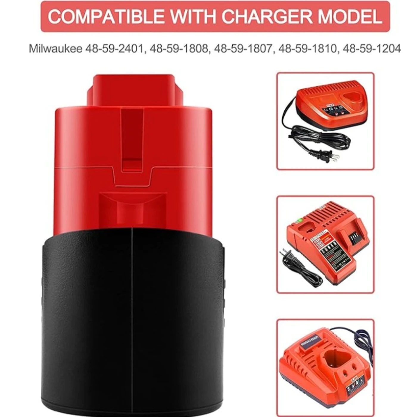 New 18650 12-Volt 3500mAh with Milwaukee Battery Compatible M12 XC 48-11-2420 48-11-2410 48-11-2411 12V Cordless Tools Battery
New 18650 12-Volt 3500mAh with Milwaukee Battery Compatible M12 XC 48-11-2420 48-11-2410 48-11-2411 12V Cordless Tools Battery
