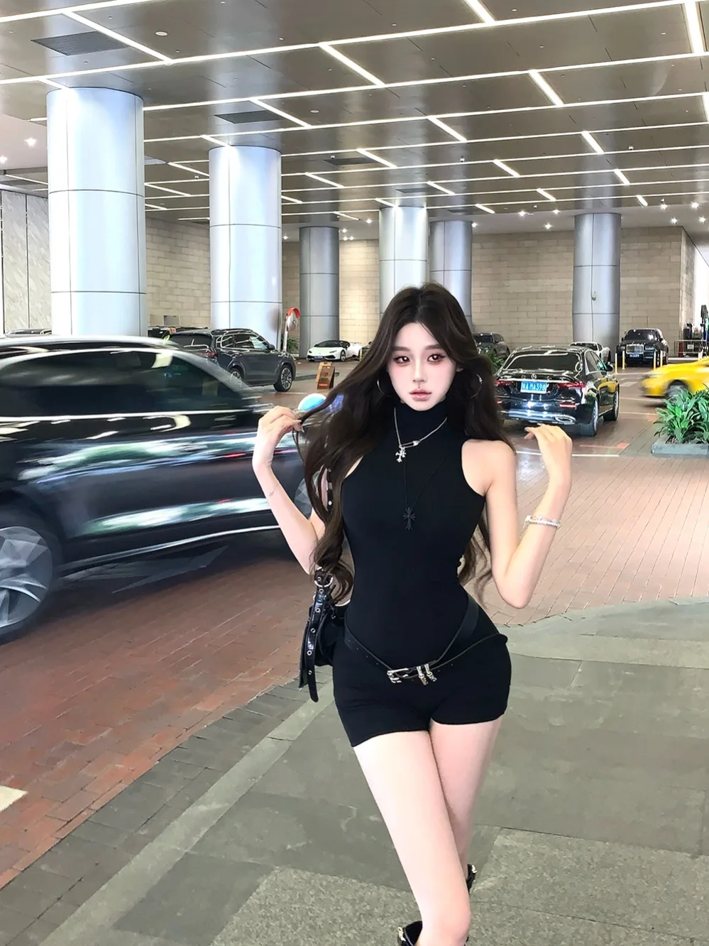 Spicy Girl High Neck Pants Women's Summer Black Slim Fit Casual High Waist Pants Design Sense Short Pants
Spicy Girl High Neck Pants Women's Summer Black Slim Fit Casual High Waist Pants Design Sense Short Pants