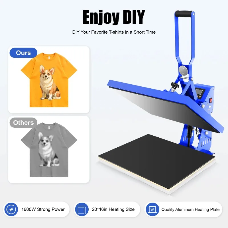 For T-shirt Auto Open Heat Press Machine 16"x 20" Clam shell Sublimation Transfer, Heat Press Machine for T Shirts
For T-shirt Auto Open Heat Press Machine 16"x 20" Clam shell Sublimation Transfer, Heat Press Machine for T Shirts