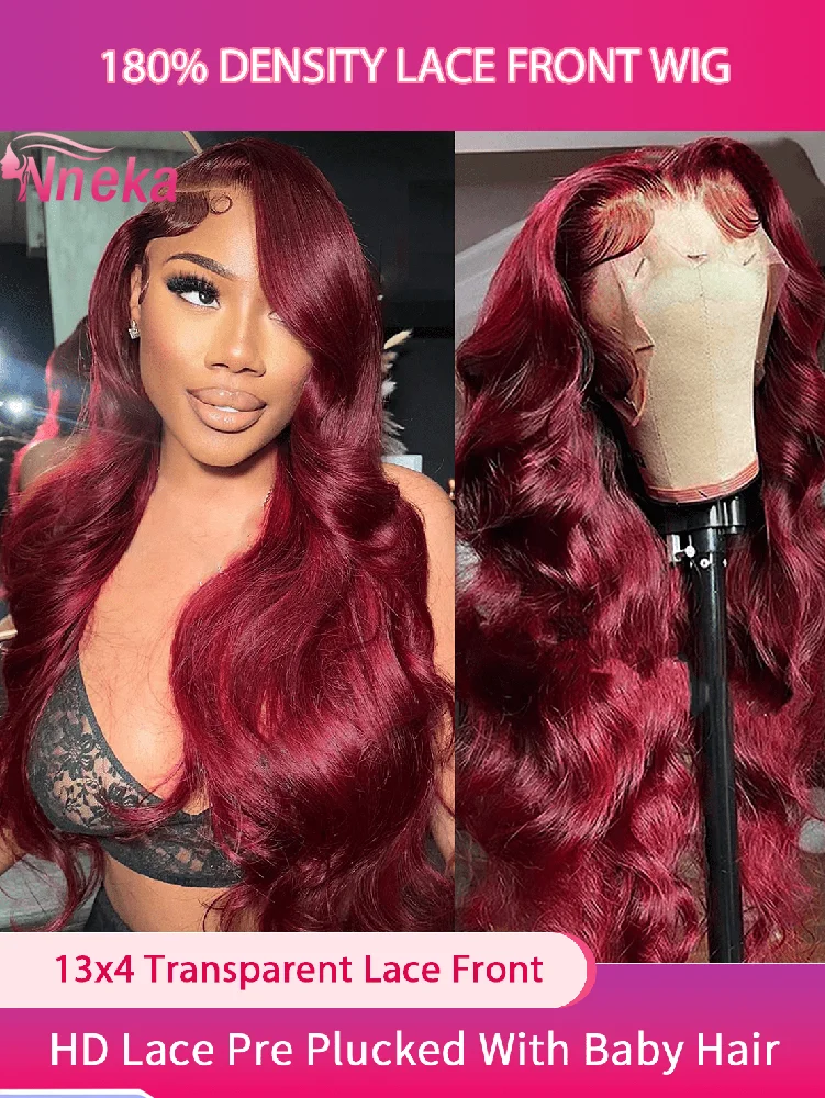 30 38 Inch 99j Burgundy Body Wave Lace Frontal Human Hair Wig 13x4 13x6 HD Lace Frontal Hair Wigs 200 Density Pre Plucked Hair
30 38 Inch 99j Burgundy Body Wave Lace Frontal Human Hair Wig 13x4 13x6 HD Lace Frontal Hair Wigs 200 Density Pre Plucked Hair