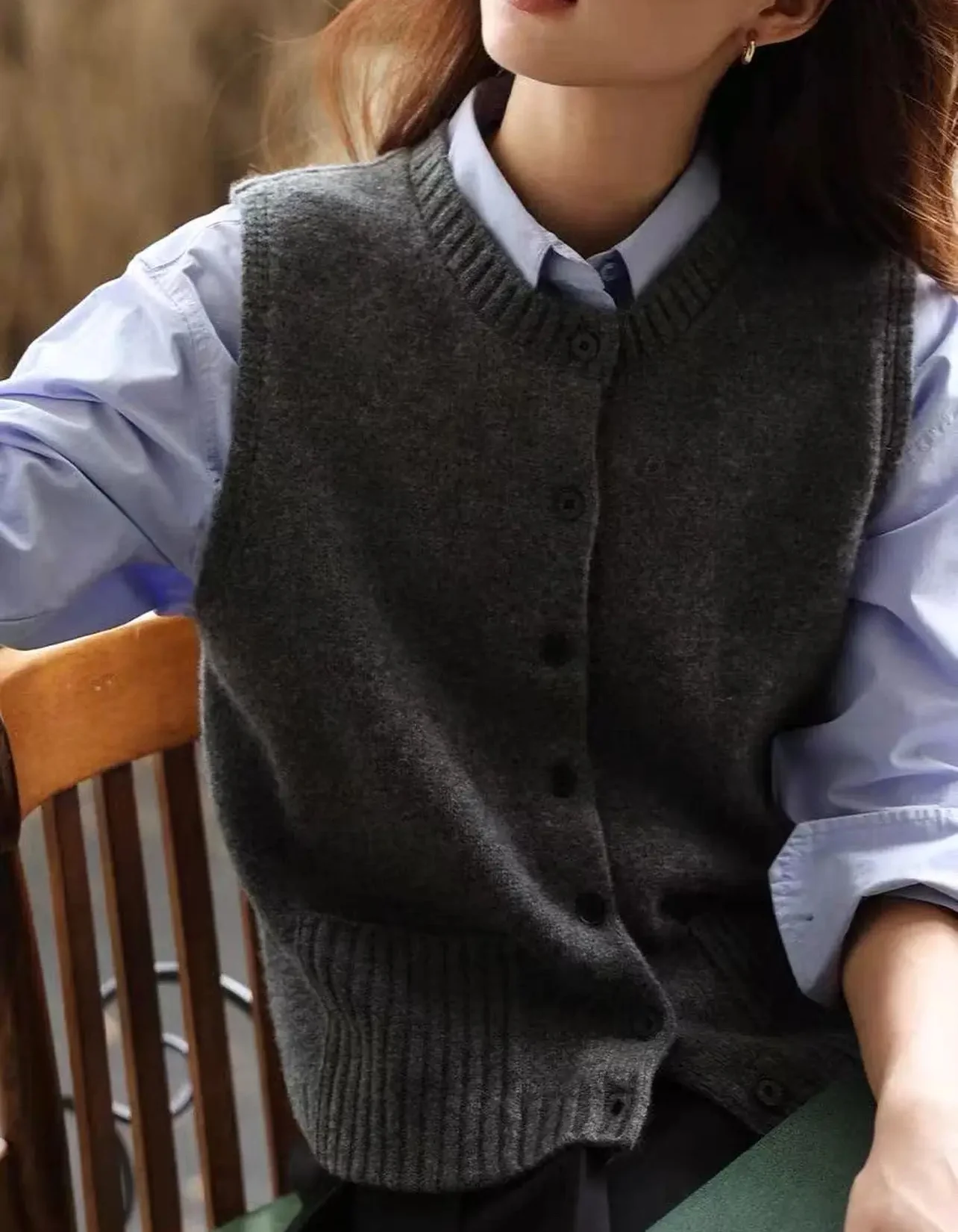 Women's Pure Wool Vest Spring Autumn Winter round Ne Svel Hooded Double ket Knitted Sweater Commute Sle Faion
Women's Pure Wool Vest Spring Autumn Winter round Ne Svel Hooded Double ket Knitted Sweater Commute Sle Faion